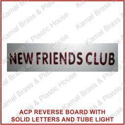 ACP Reverse Vinyl Cutting Flex Board Boards Acrylic SS Steel Golden Copper Brass Letters Sign Signs Boards Aluminium SS Collar Crystal Channel